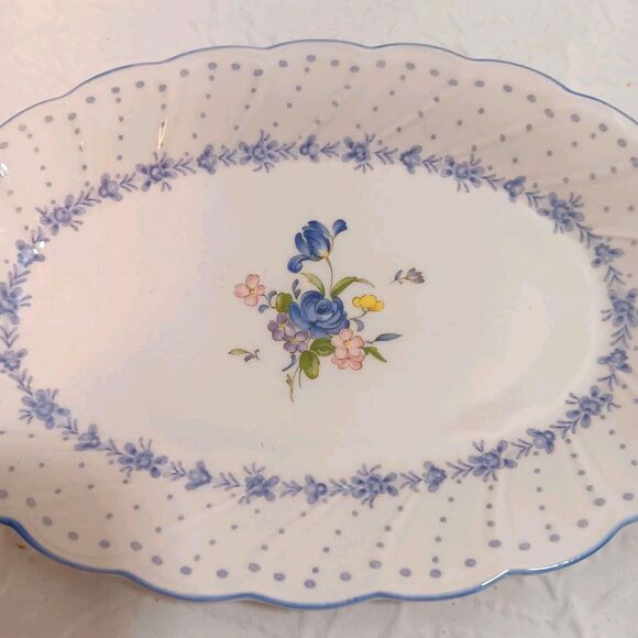 Vintage Nikko BLUE PEONY Oval Relish Dish Japan Fine Tableware Blossomtime - Picture 2 of 10